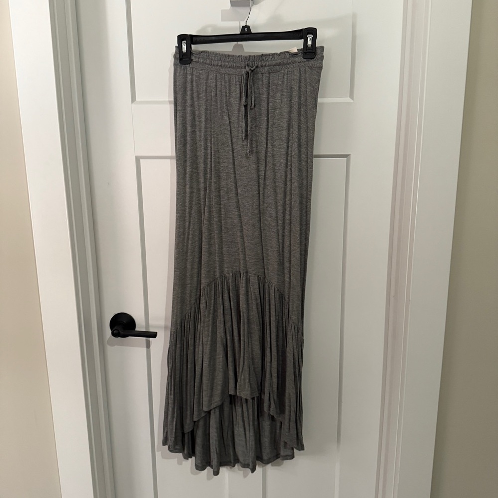 Aeropostale Charcoal High Low Jersey Knit Maxi Skirt NWT